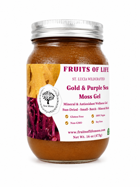 Fruits of Life Gold & Purple Sea Moss Gel – 16 oz