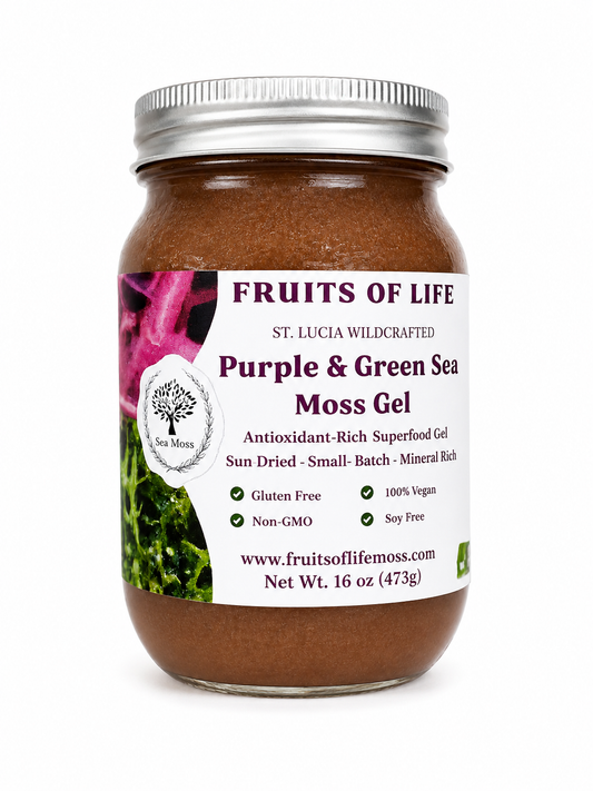 Fruits of Life Purple &amp; Green Sea Moss Gel – 16 oz