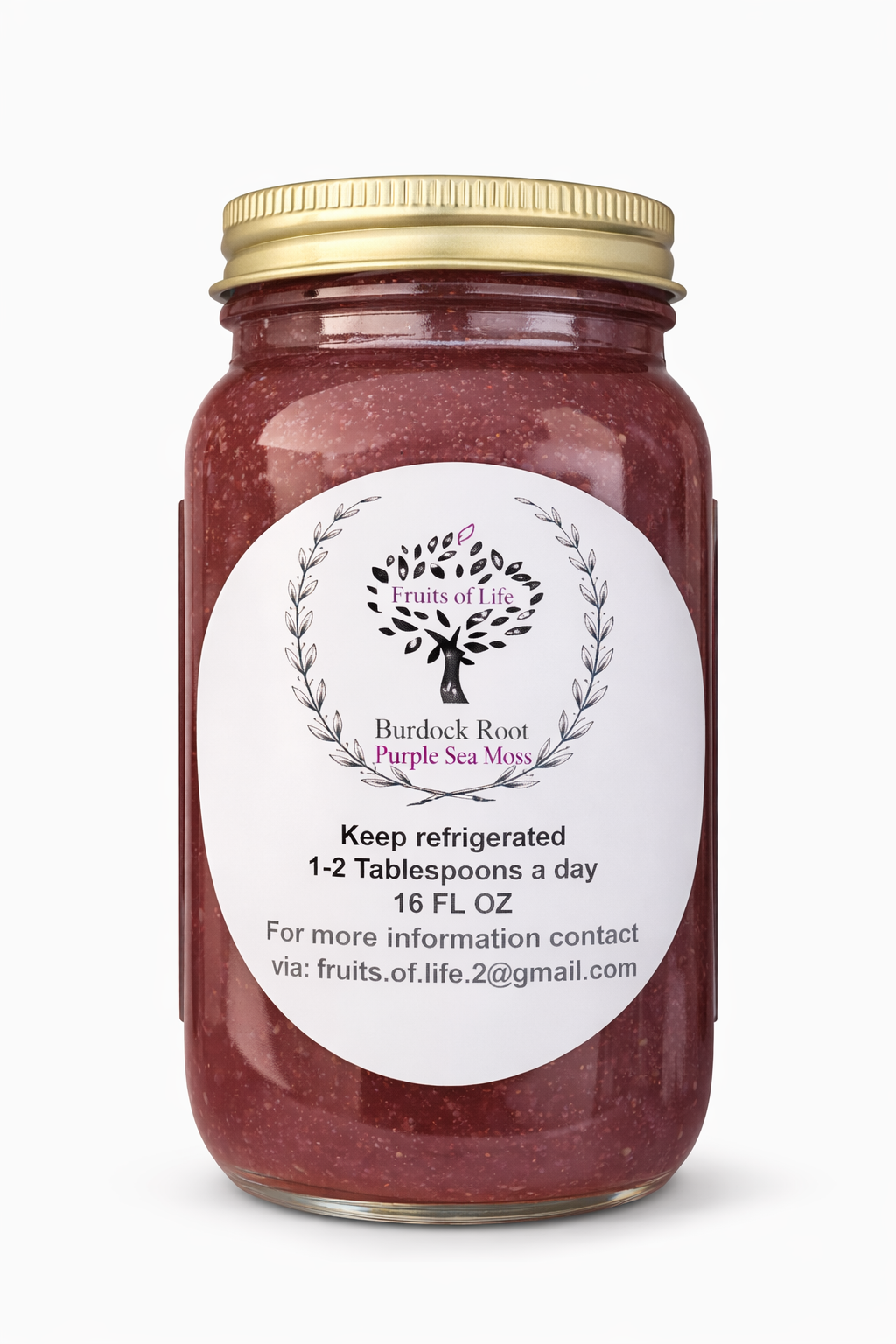 Fruits of Life Burdock Root & Purple Sea Moss Gel